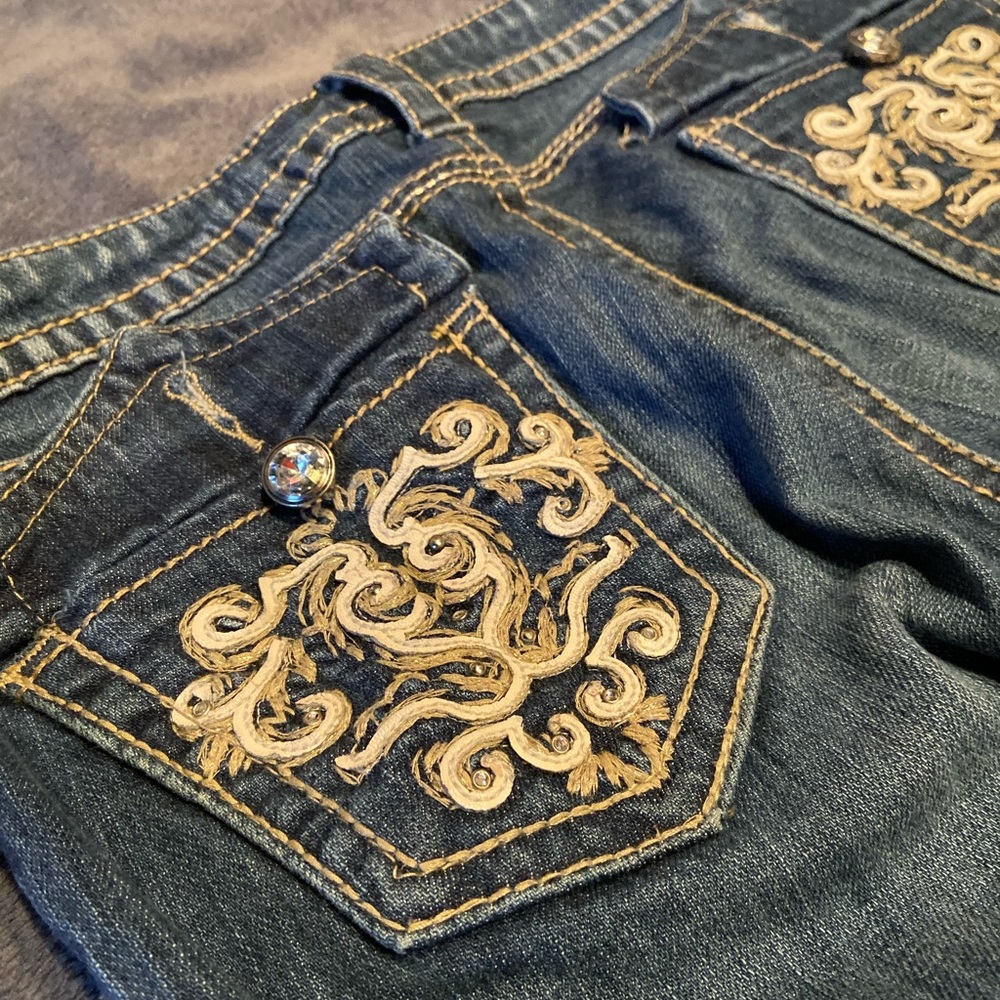 Ana Bedazzled Straight Leg Jeans Size 6
